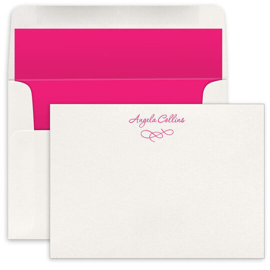 Flourish Flat Note Cards - Letterpress